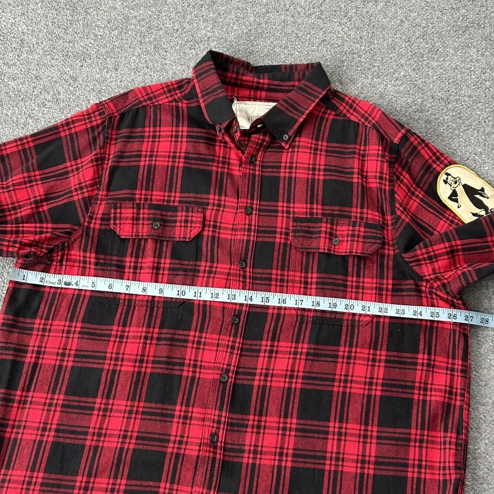 Hamms Beer Flannel Shirt Mens 2XL Red Plaid Angry Minnow VTG‎ Canvas Old Tag - Picture 5 of 12